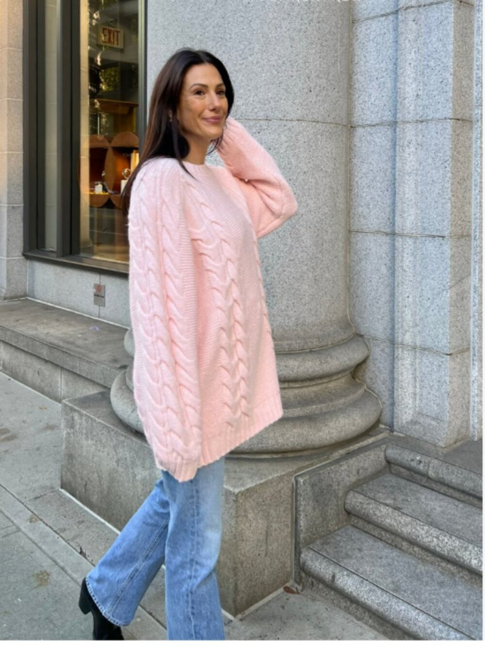 NWOT Brunette the label Pink Adele sweater L/XL
